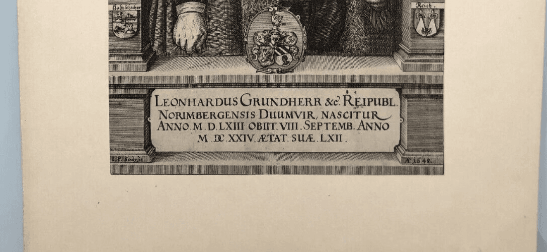 Antique Original Etching Man Portrait, Leonhardus Grundherr image 5