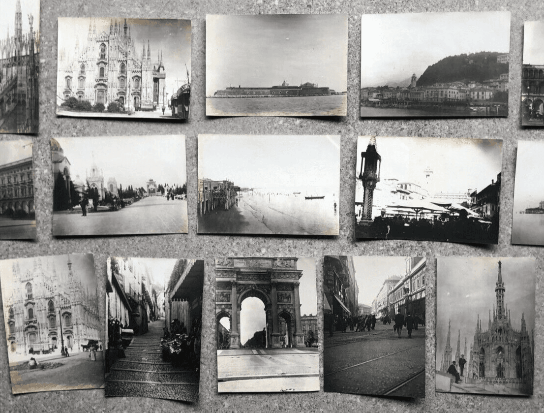 Vintage Photographs Lot x15 Italy Landscape, Milan Cityview 1902