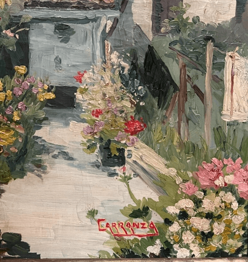 Painting House Flowers Landscape Mediterranean coast image 3