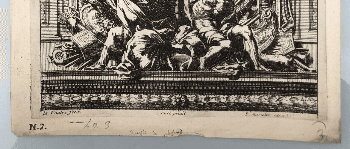 Antique Etching Jean Le Pautre (1618–1682) Religious Scene, History Architecture image 2