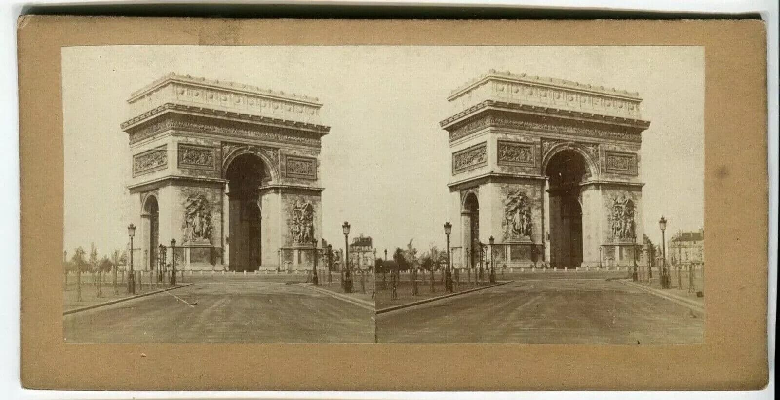 Vintage Stereoview - Arc de Triomphe Paris - Albumen c. 1870 image 6