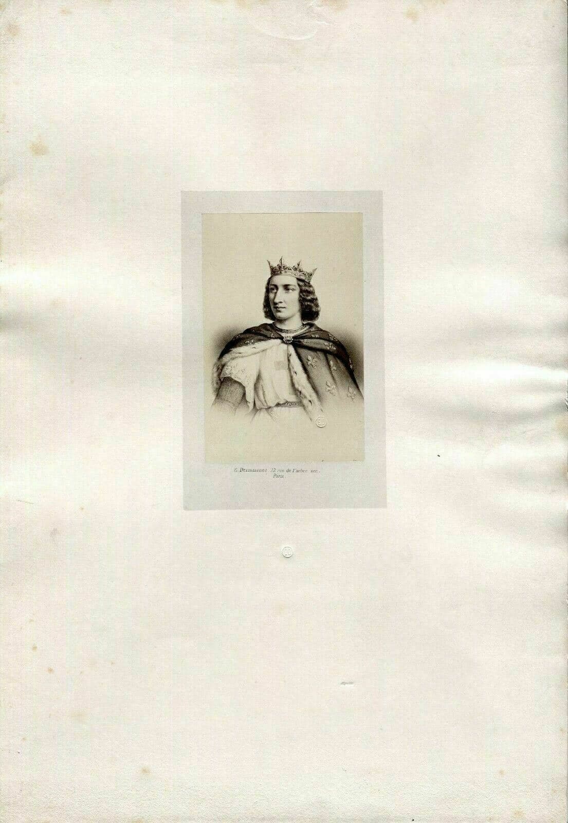 CDV Vintage E. Desmaisons - Louis IX, Albumen after Drawing c 1870 image 5