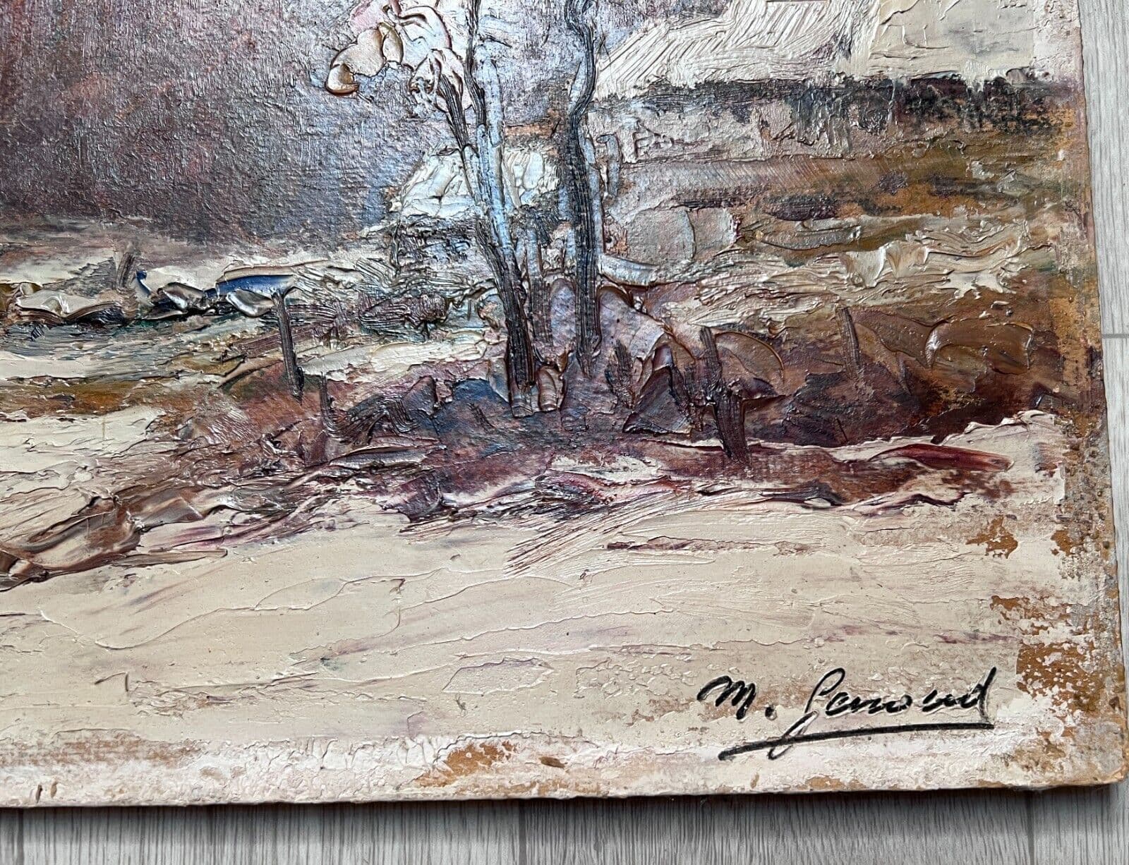 Painting Landscape by Marin GENOUD (1893-1966) Winter Landscape image 1