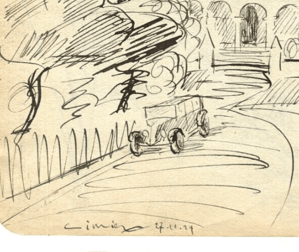 Vintage Ink Original Drawing Landscape, Limier, Cassis, Houses c. 1929 image 5
