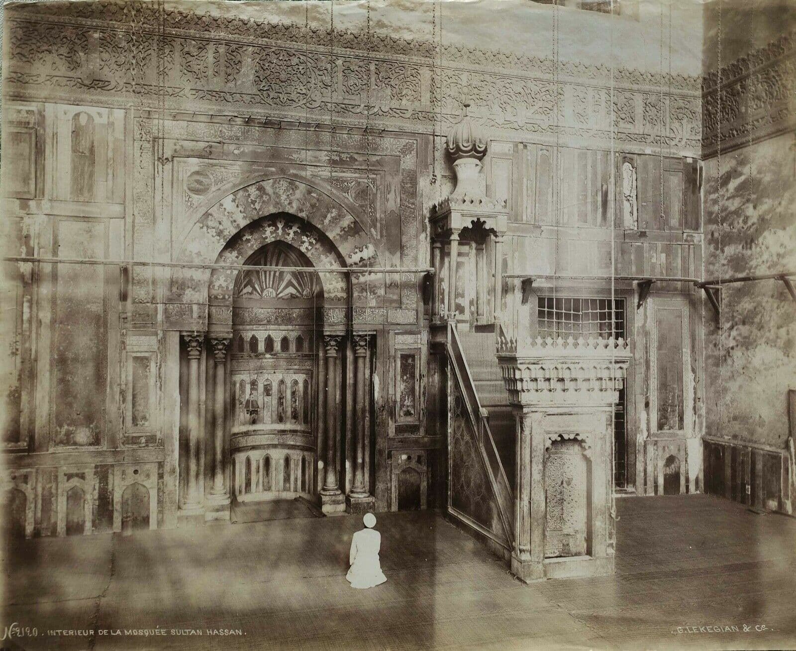 Gabriel LEKEGIAN Sultan Hassan Mosque Egypt c. 1880 Vintage Photograph image 1