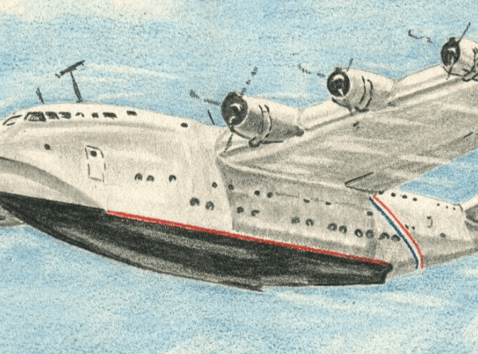 Original Antique Pencil Drawing Cartoons Plane Military Artwork image 4