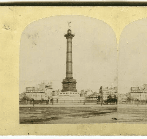 Vintage Stereoview - July Colonne, Place Bastille Paris Albumen c. 1860 image 2