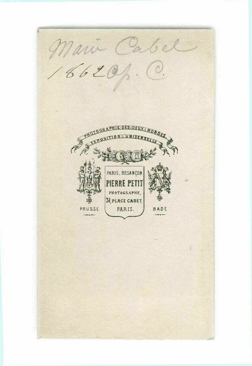 CDV Vintage Photographs PIERRE PETTIT - Marie Cabel - OPERA - Albumen c.1862 image 2