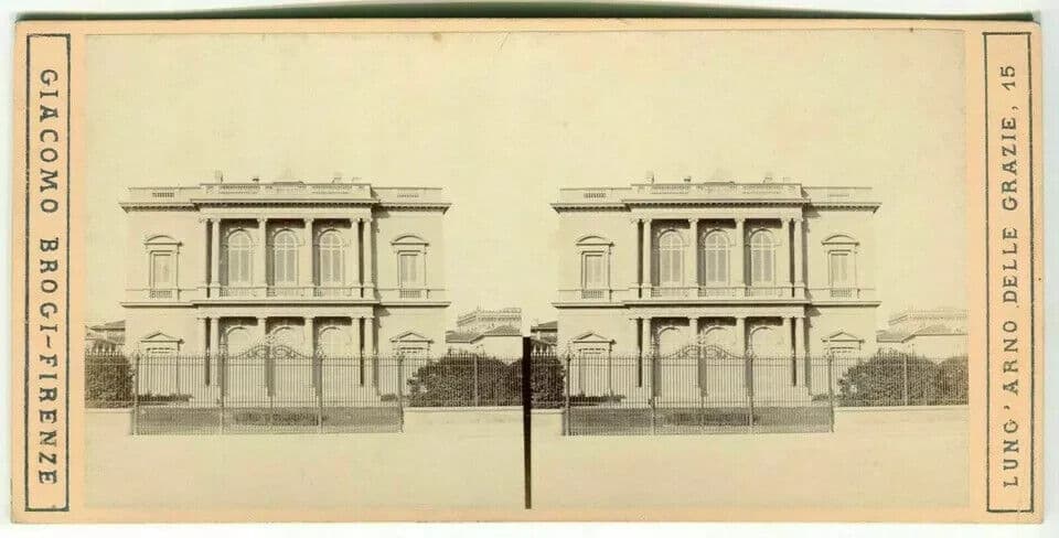 Vintage Stereoview Photograph Giacomo BROGI Florence. Palazzo Havard c. 1870 image 5