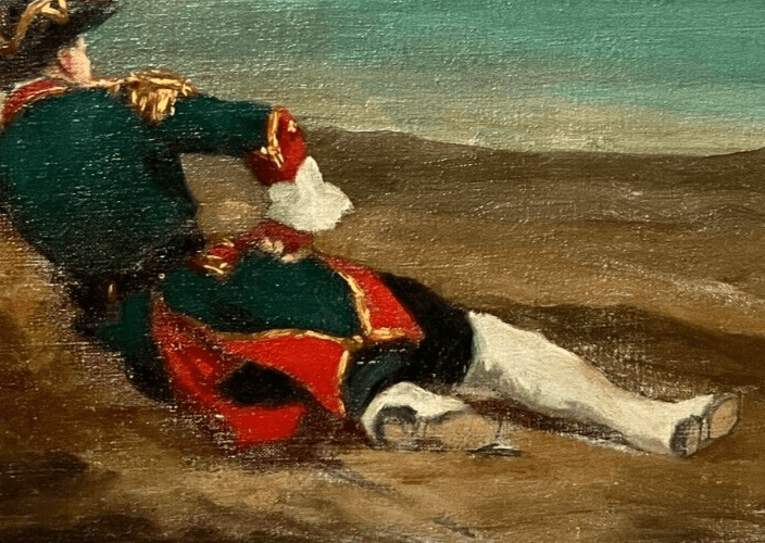Antique Painting Original Landscape, Sea, Military image 4