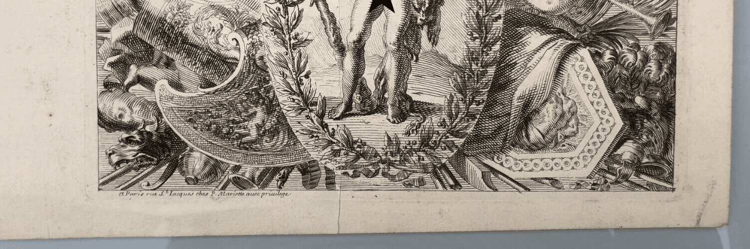 Antique Pierre Jean MARIETTE (1694-1774) Ornament, Nude, Architecture Etching image 2