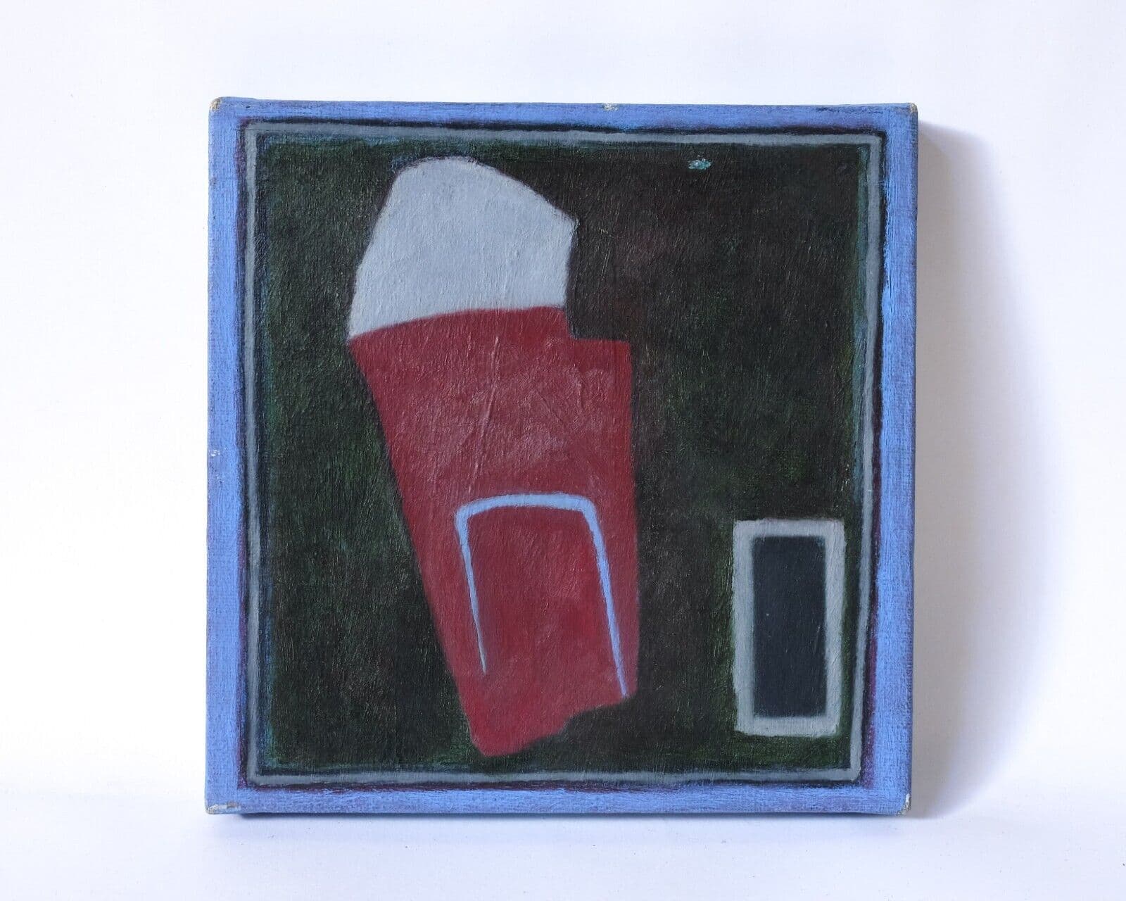 Antique Oil Painting Signed Abstract, Figures image 4