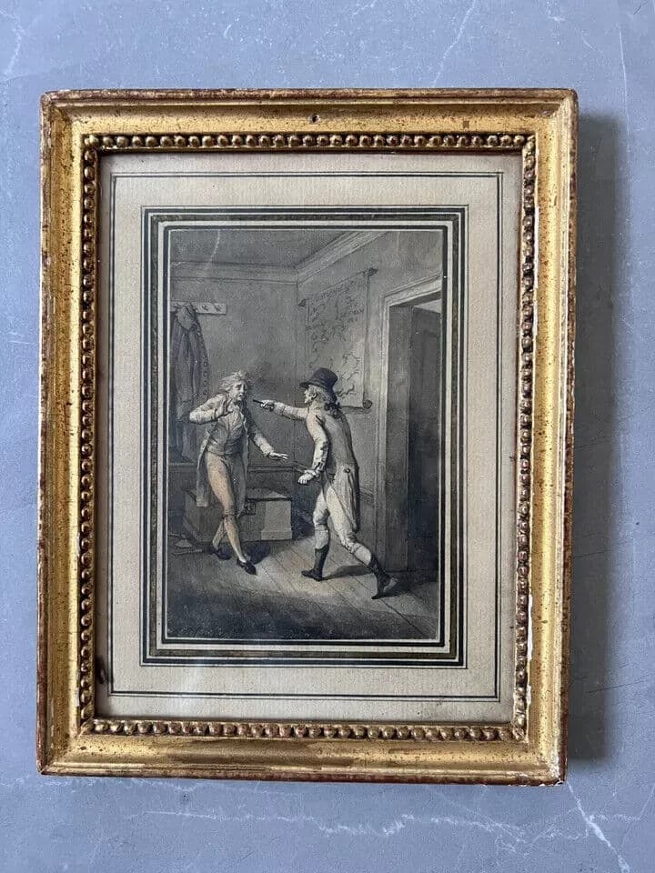 Antique Original Drawing Thomas STOTHARD (1755-1834) Shakespeare Scene image 7