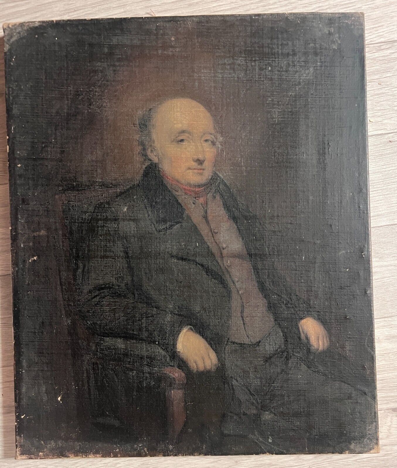 Antique Original Painting Man, Portrait, Businessman 19th image 5