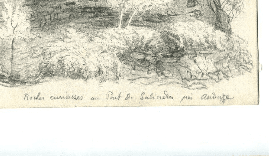 Antique Original Drawing Sketch, Rocks near the Pont de Salineres near Anderze? image 5