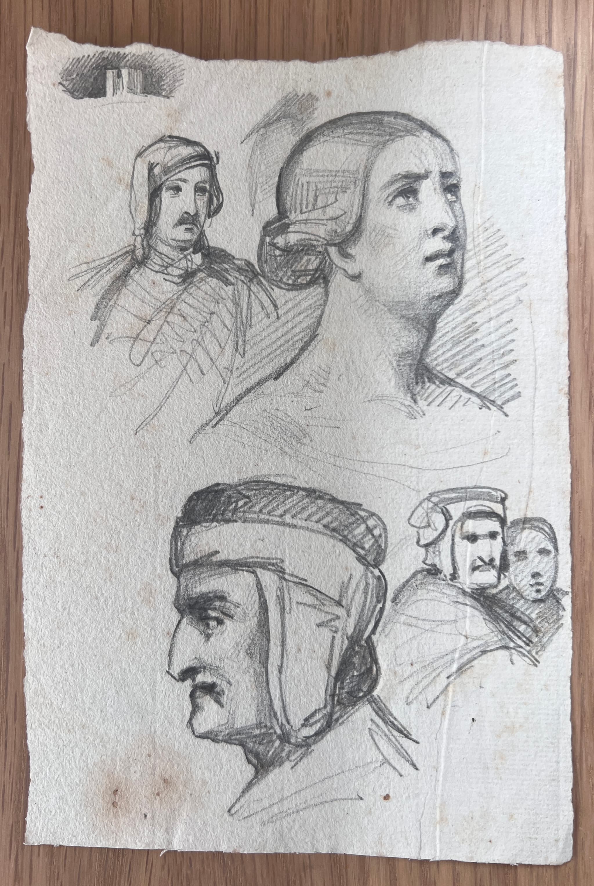 Women and Man Portraits 19th century Drawing image 2