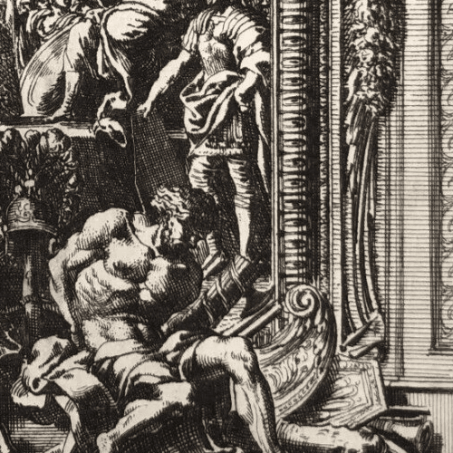 Antique Etching Jean Le Pautre (1618–1682) Religious Scene, History Architecture image 7