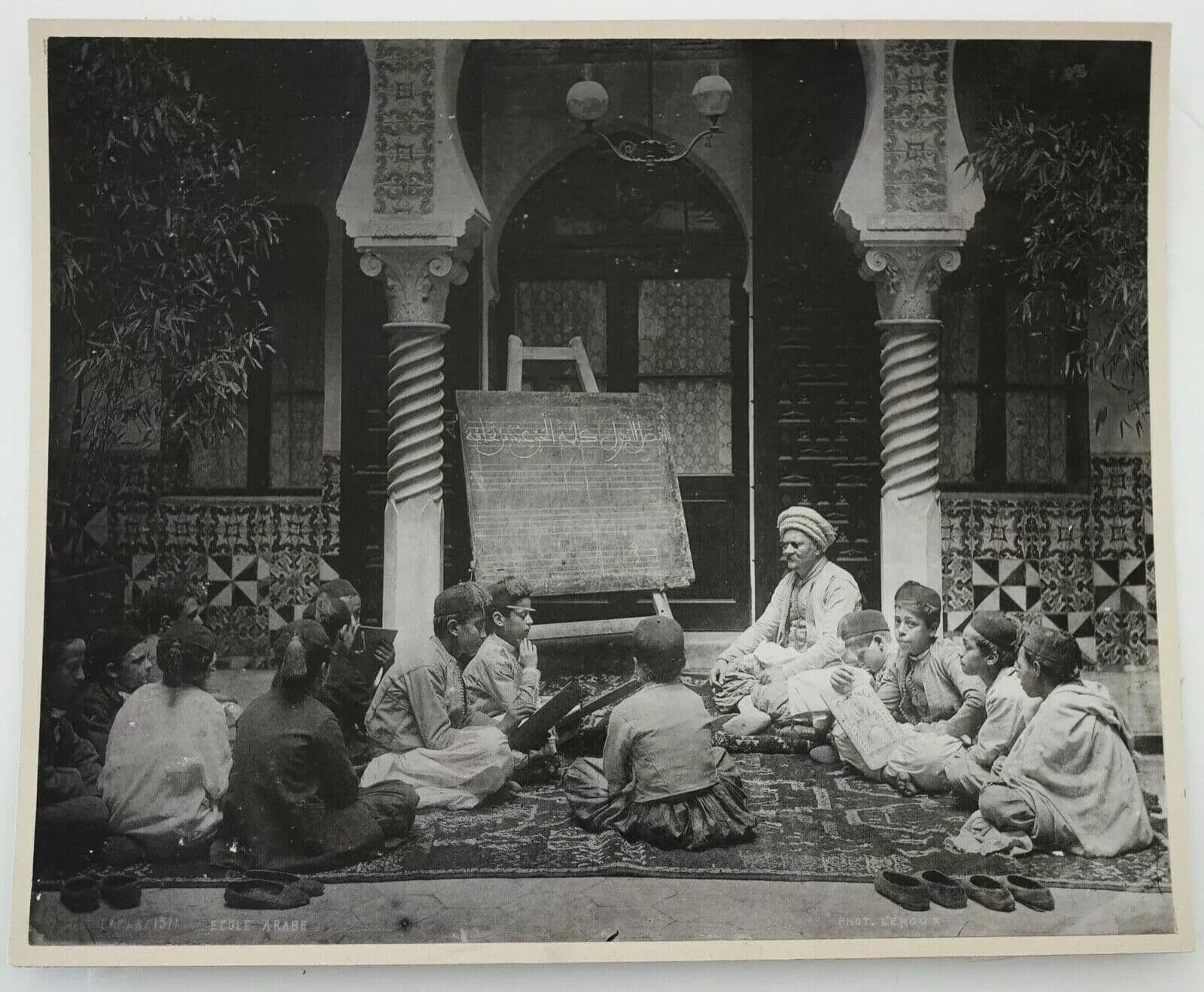 Alexandre LEROUX - Arab School, Algeria, vintage, photo engraving - c. 1890 image 2