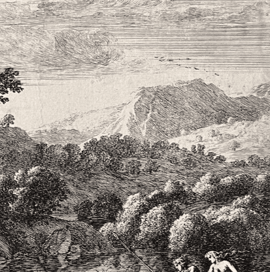 Antique Original Etching Venus Adonis Hunting, Herman Van Swanevelt (1603-1655) image 4