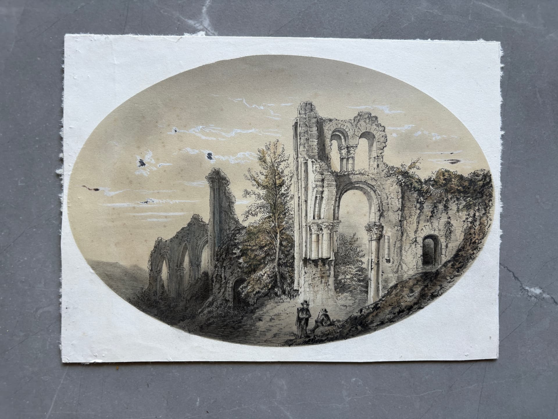 Drawing Ruins Landscape and People