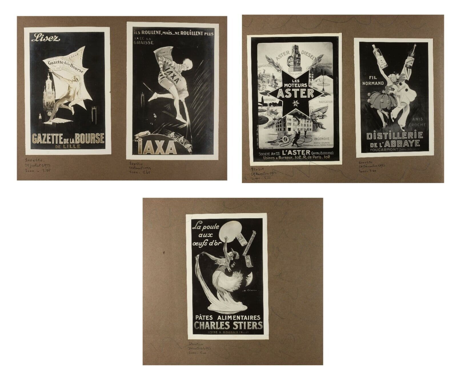 Vintage Photographs Album 1923 Posters, Casiez, Platt, Wilems,Aster, Zezette x60
