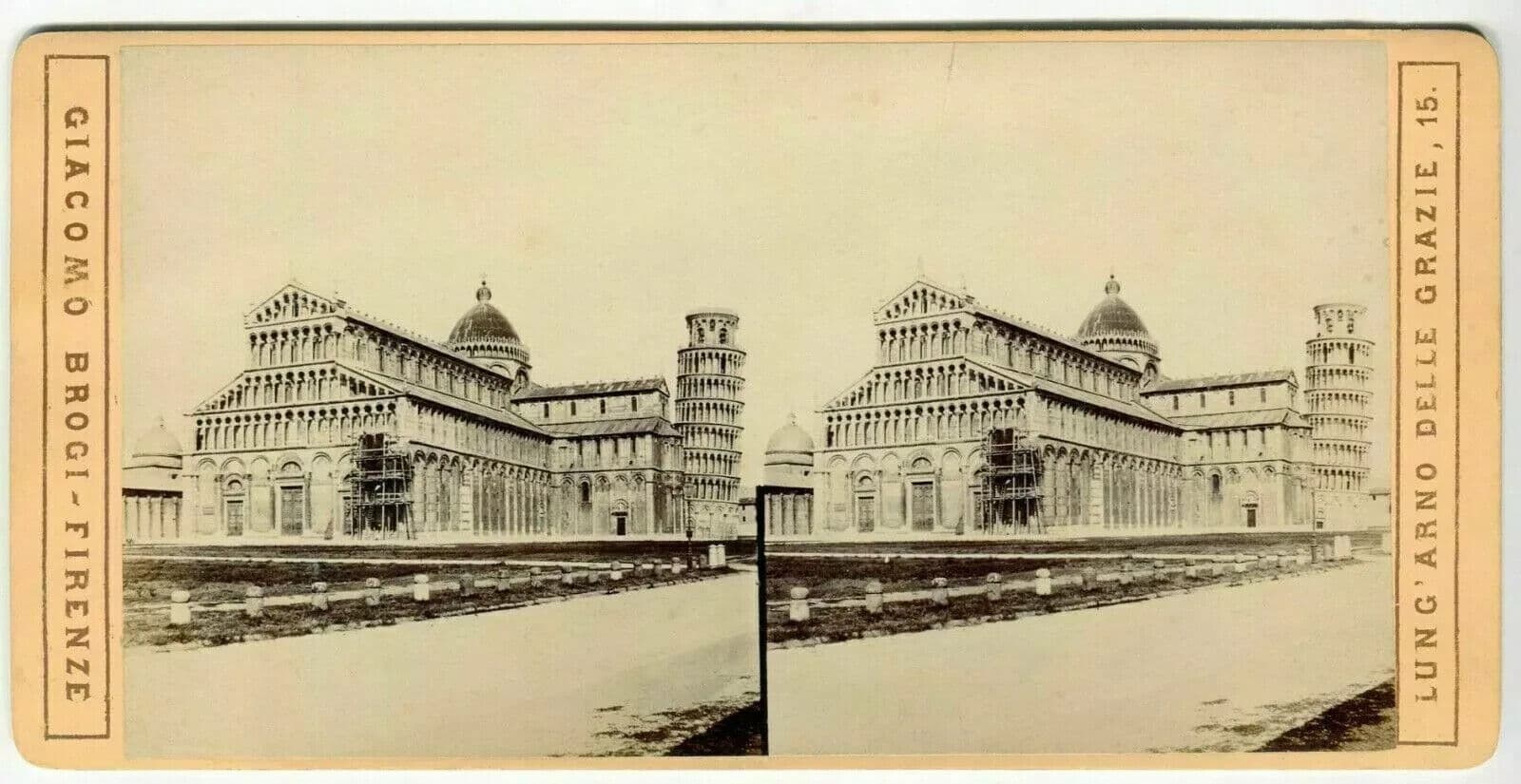 Vintage Stereoview Photograph Giacomo BROGI - Pisa, Il Duomo, Italie c. 1870 image 7