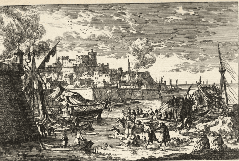 Nicolas PERELLE (1631-1695) Harbour view Etching