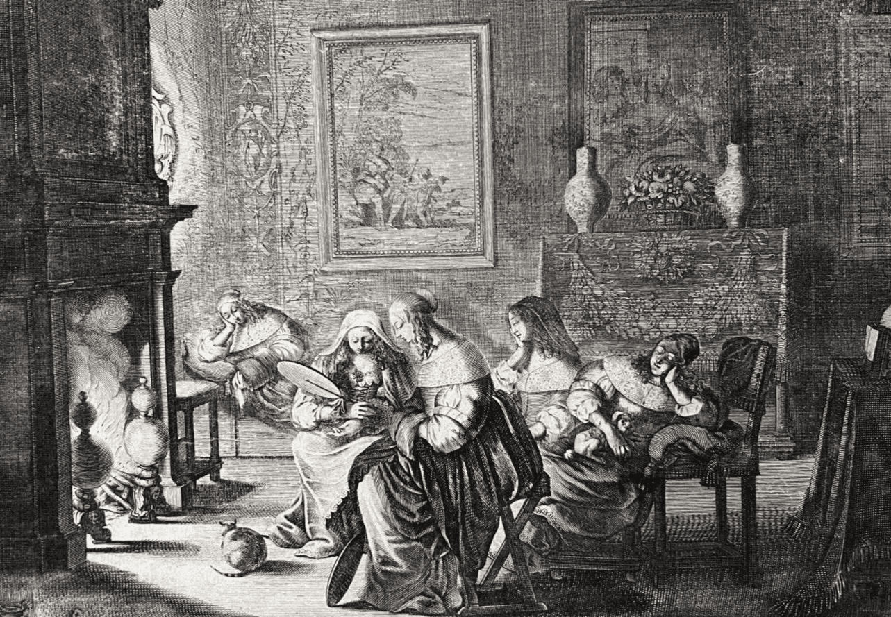 Antique Original Engraving The Wise and Foolish Virgins by Abraham Bosse