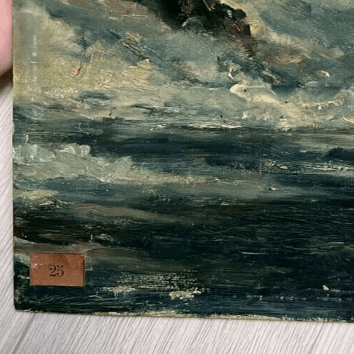 Antique Original Painting Seaview Landscape, Seascape signed image 3