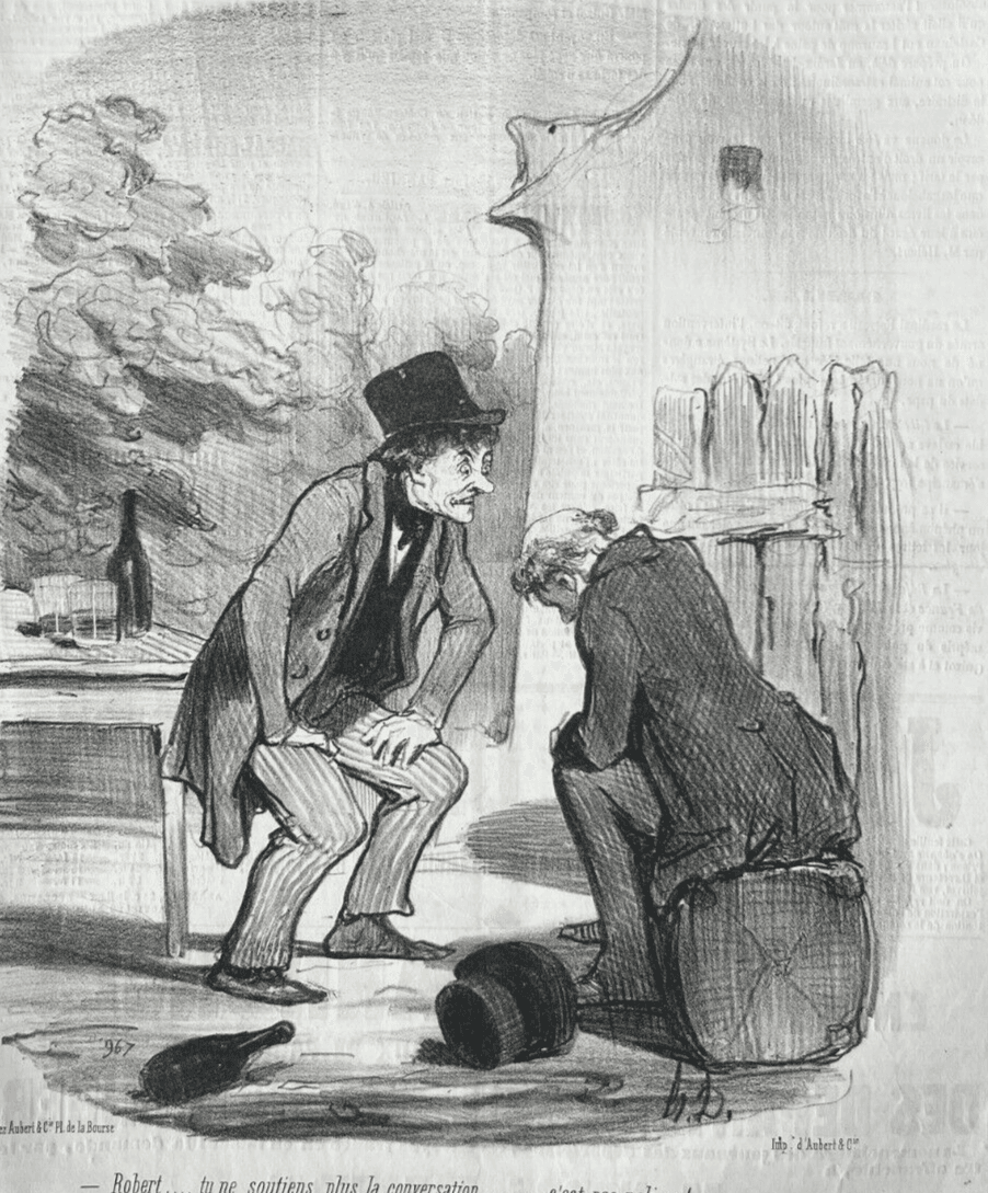 Antique Print 19th century Daumier, Les bons bourgeois, Conversations