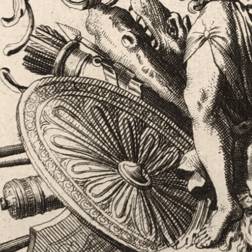 Antique Original Etching Jean Le Pautre (1618–1682) Angel, Trumpet, Ornament image 4