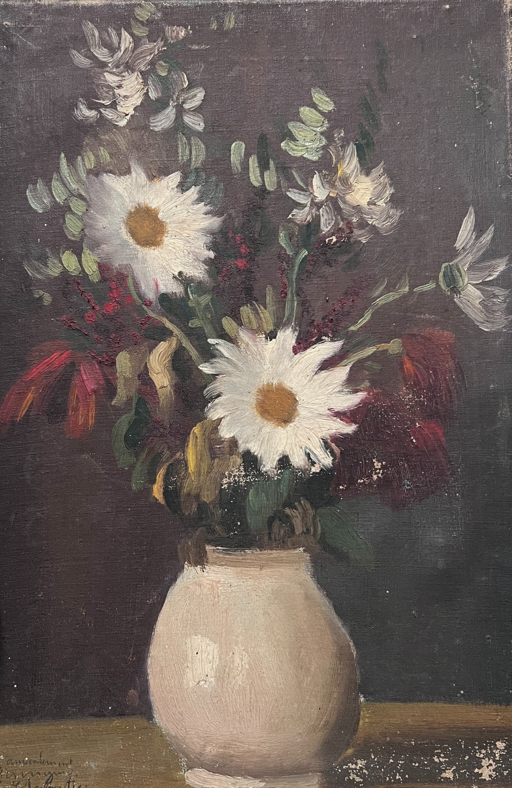Painting by Léon SABATIER (1891-1965) Flower Bouquet