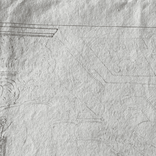 Antique Old Drawing 18th century Original Architecture Decoration Ornamentation