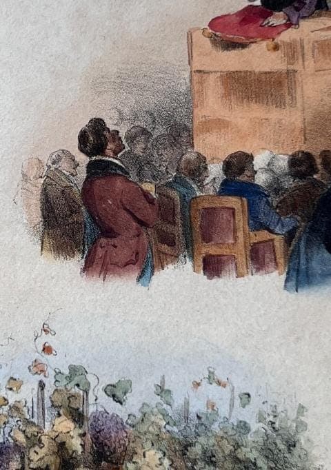 French Antique Illustration - Military Satire - 19th Century image 3