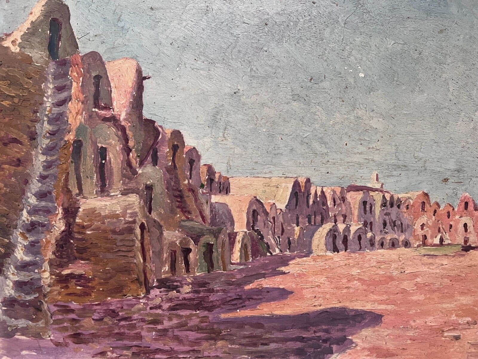 Antique Old Original Orientalist Painting Landscape