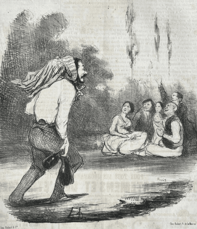 Antique Print 19th century Daumier, Tout ce qu'on voudra, Farceur