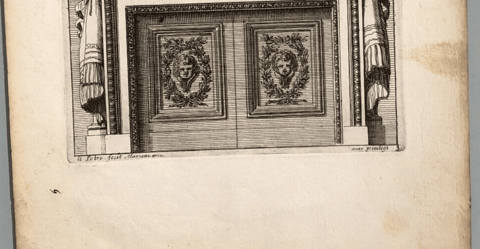 Antique Original Etching Jean LEPAUTRE (1618-1682) Fireplace, Architecture x7 image 8