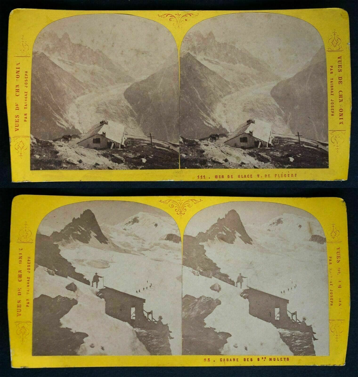 J.TAIRRAZ Set 13 Views of Chamonix 1865 Stereoview image 4