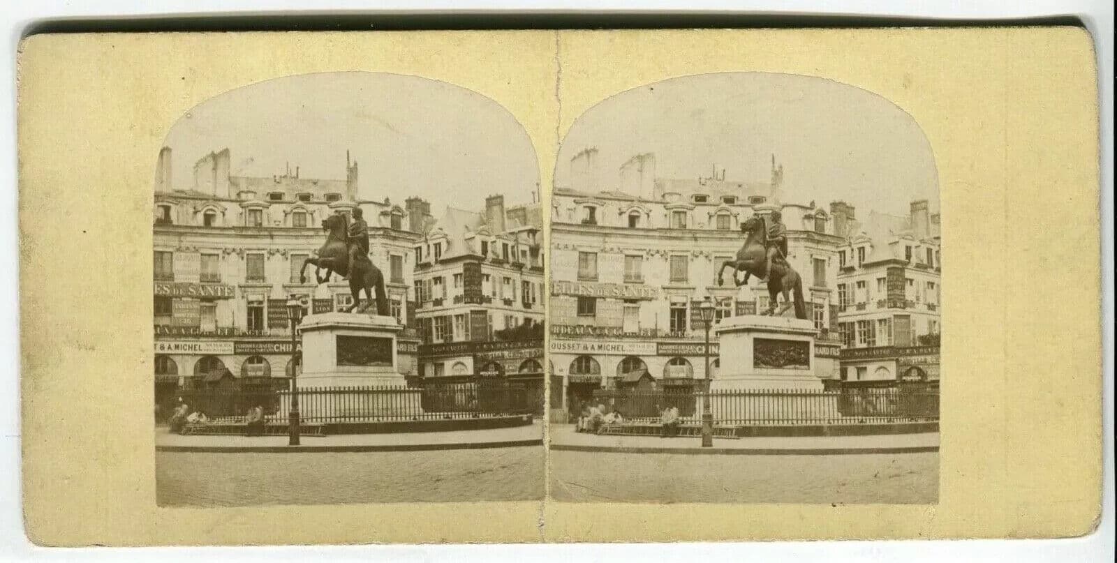 Photograph Stereoview Place des Victoires Lecocq-Frêné - vintage, Albumine 1860 image 3
