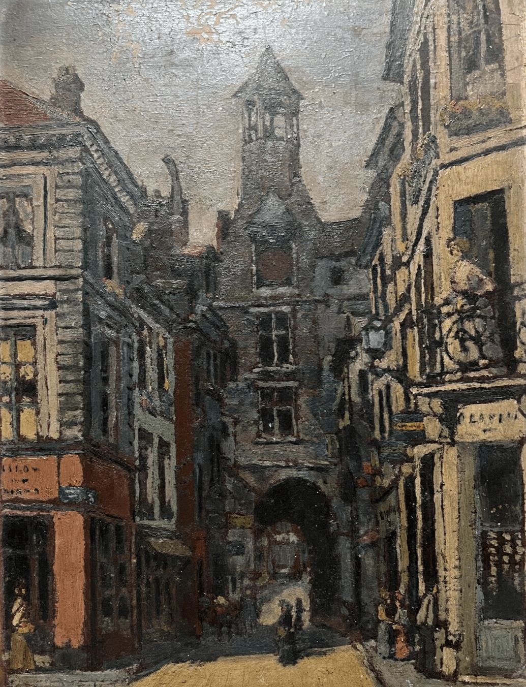 Antique Oil Painting Signed Albert BAILLY (1897-1964) Cityview