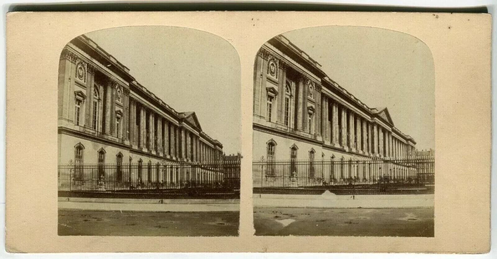 Vintage Stereoview Carrousel Louvre, Paris - Lecocq-Frêné - Albumen c. 1860 image 7