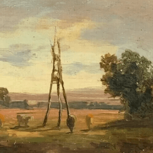 Miniature Oil Painting of a Landscape with a Figure image 6