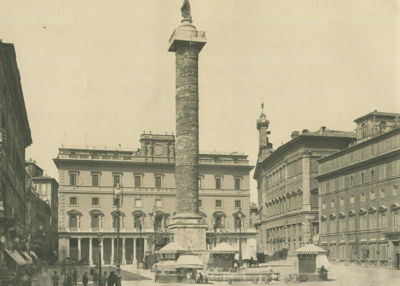 Vintage Photographs Landscape Piazza Colonna, Roma, Italy c. 1900 Artwork