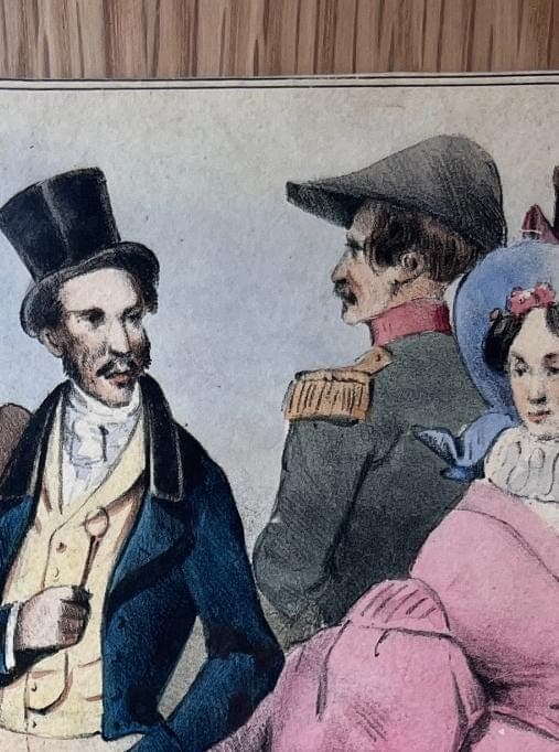 French Antique Illustration - Military Satire - 19th Century image 9