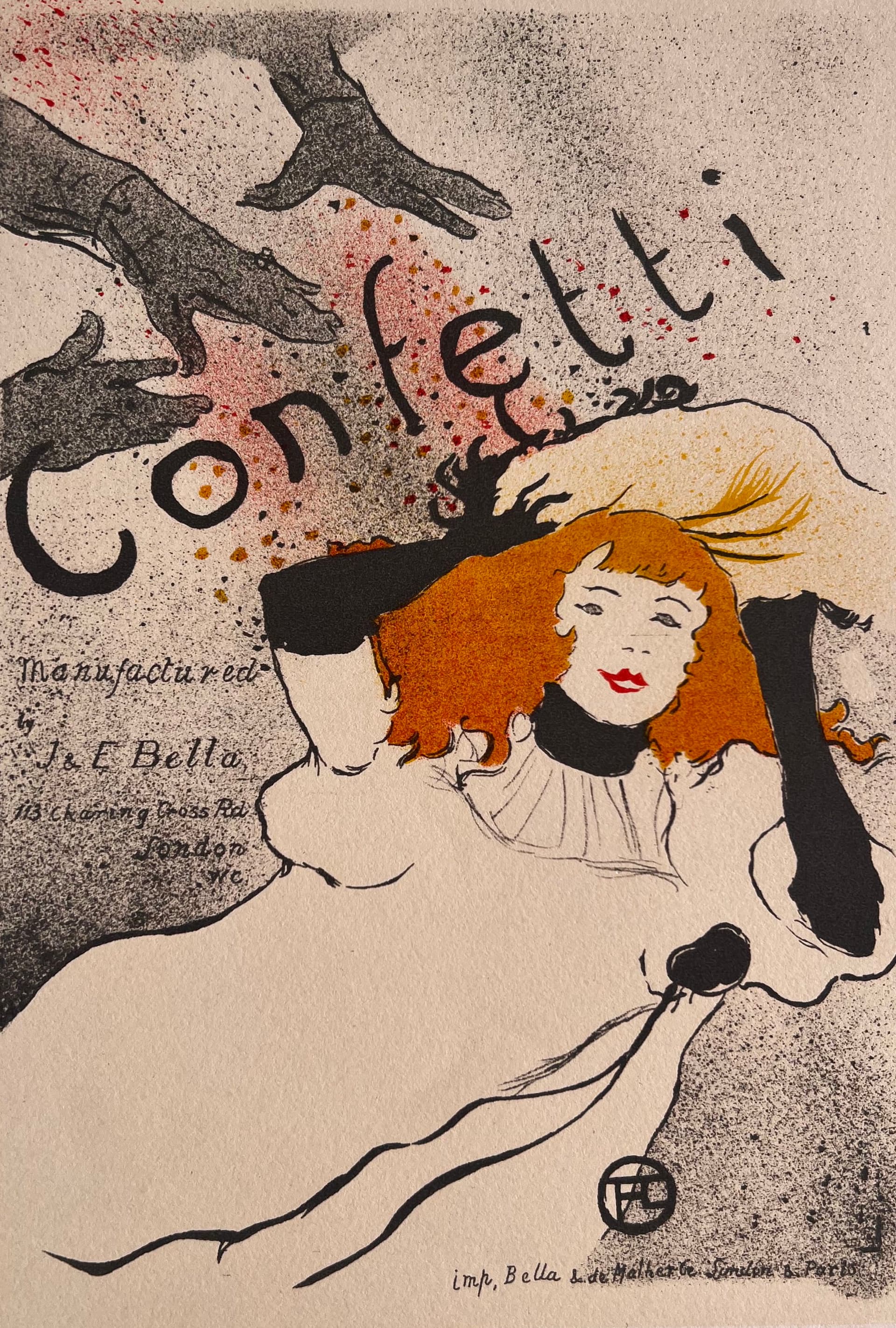 Mourlot Print Confetti by Toulouse-Lautrec / Andre Sauret 1950