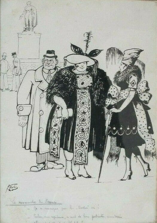 Henri ZISLIN (1875-1958) La Revenge du Franc Drawing
