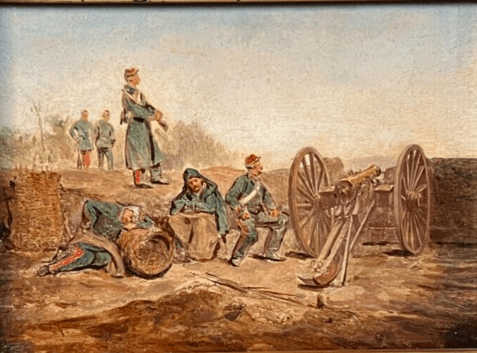 Antique Original Painting Hippolyte BELLANGÉ (1800-1866) Military Men War Framed
