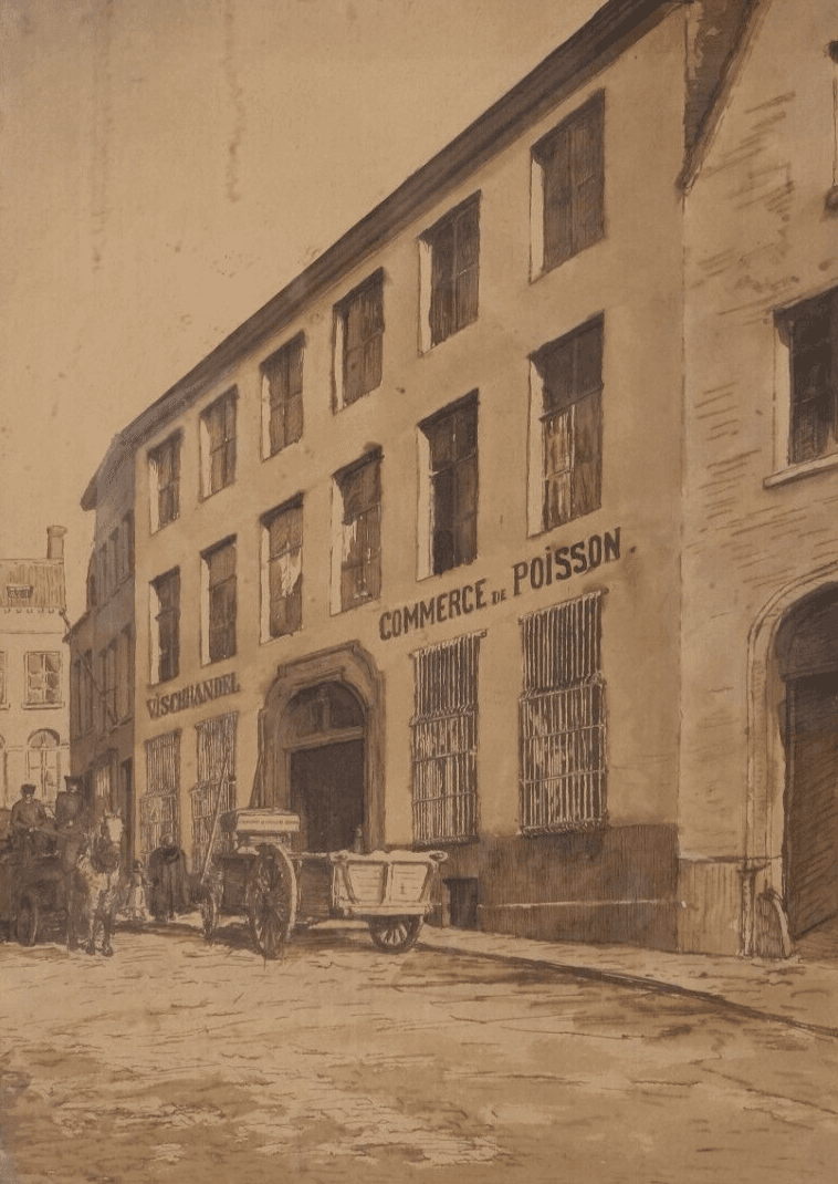 Drawing Life Working Scene, Cityview, Fish trade 1900 image 1