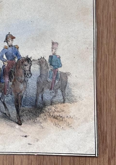 French Antique Illustration - Military Satire - 19th Century image 7