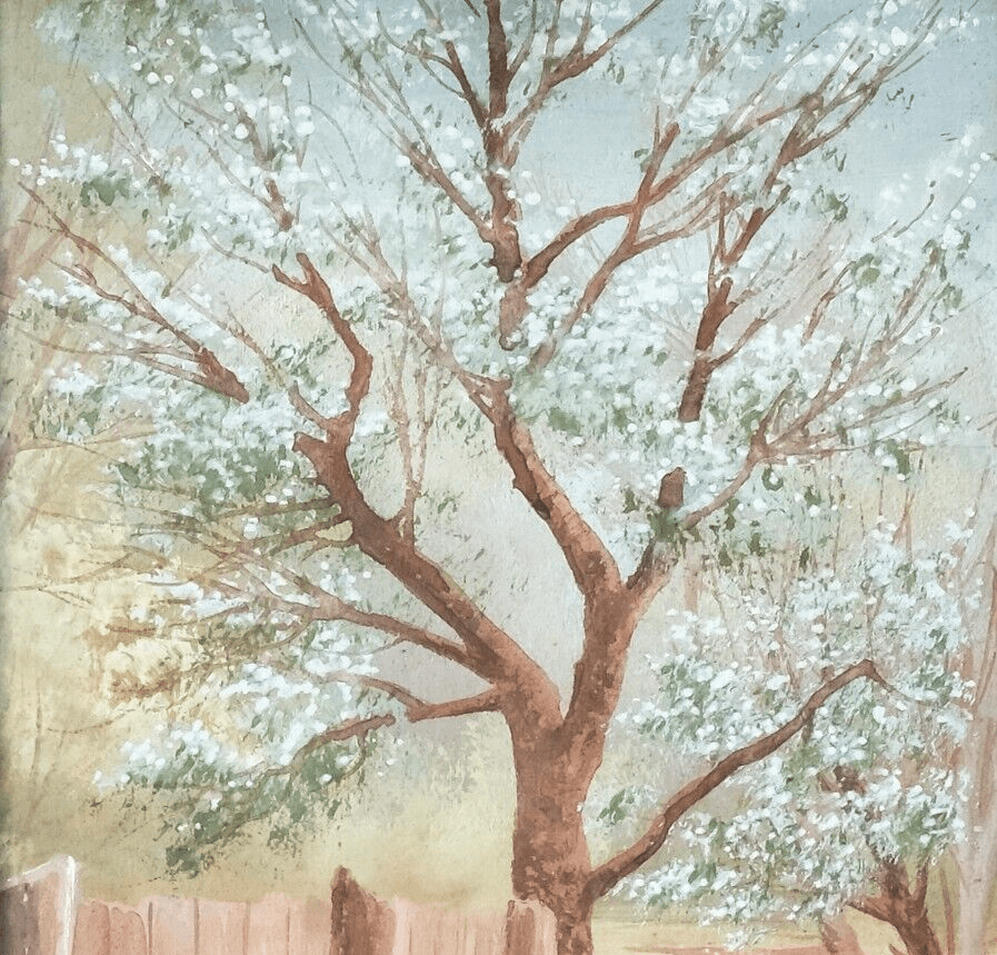 Antique Russian Painting Oil Original signed Landscape Path and Trees image 2